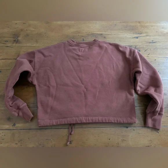Wilfred crew neck sweater, faded brick red, fleece, cropped & oversized - Picture 2 of 4
